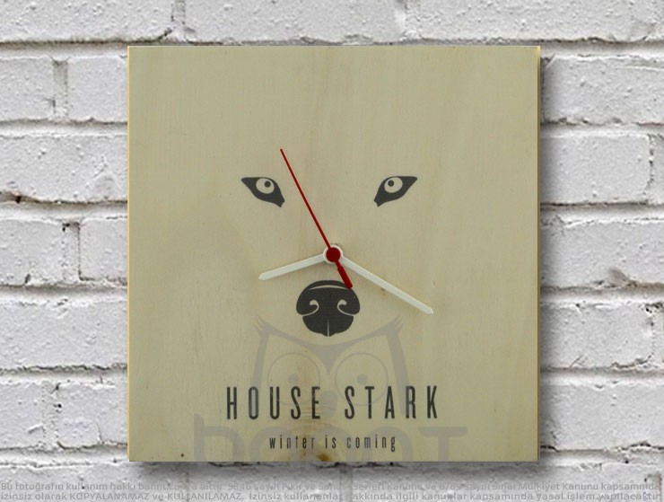 House Stark Ahşap Duvar Saati