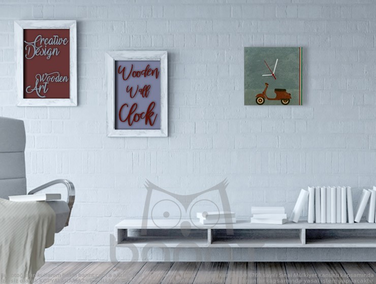 Vespa Italy Ahşap Duvar Saati Vespa Italy Ahşap Duvar Saati
