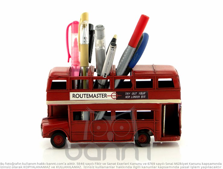 Retro London Bus Kalemlik Retro London Bus Kalemlik