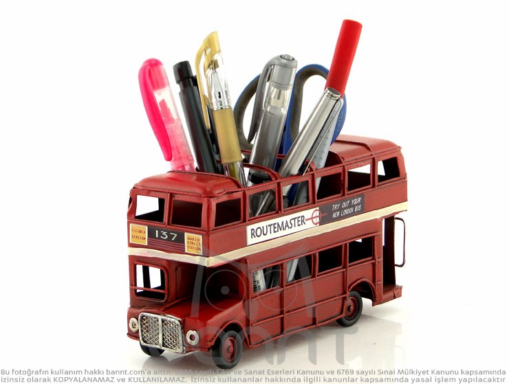 Retro London Bus Kalemlik Retro London Bus Kalemlik