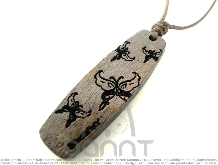 Snowboard Butterfly Ahşap Kolye Snowboard Butterfly Ahşap Kolye