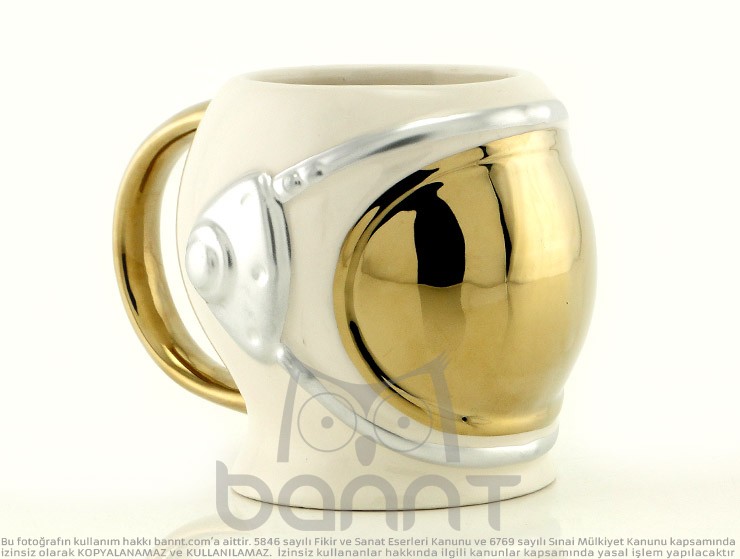 Space Helmet 3D Kupa Bardak (Gold)