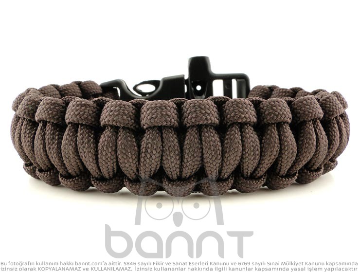 Düdüklü Paracord Bileklik (Kahverengi)