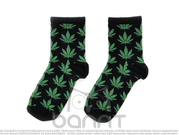 Cannabis Çorap (Siyah)