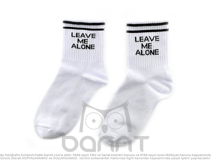 Leave Me Alone Çorap (Beyaz)