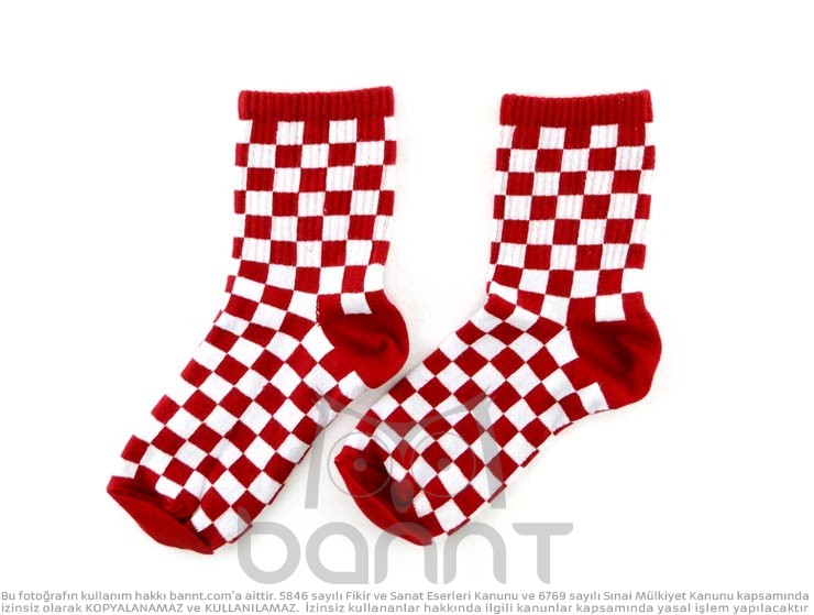 Damalı Çorap (Kırmızı)