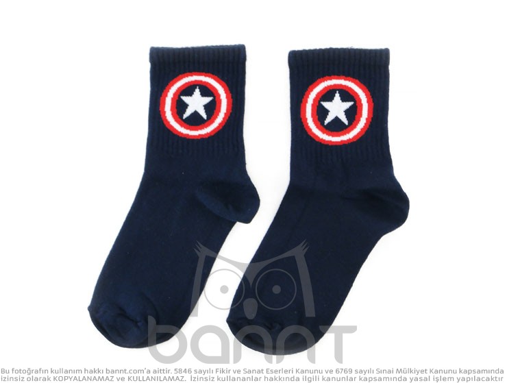 Captain America Çorap (Lacivert)