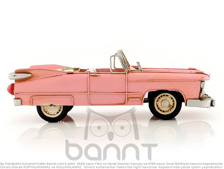 Vintage Cabrio Metal Araba Pembe (Büyük Boy) Vintage Cabrio Metal Araba Pembe (Büyük Boy)