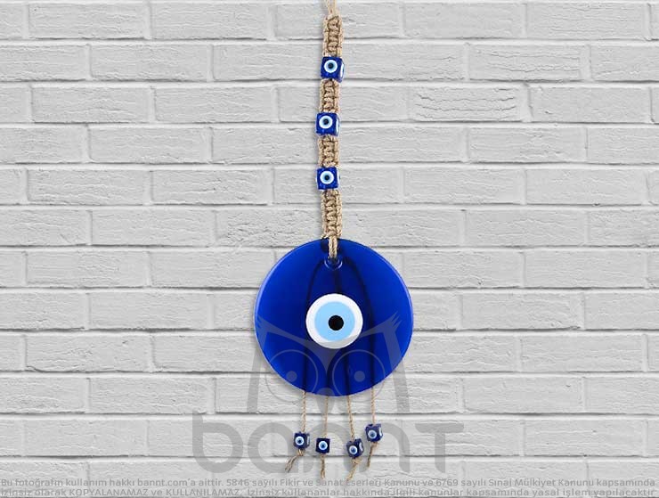 Makrome Örgülü Nazar Boncuğu 22cm Makrome Örgülü Nazar Boncuğu 22cm
