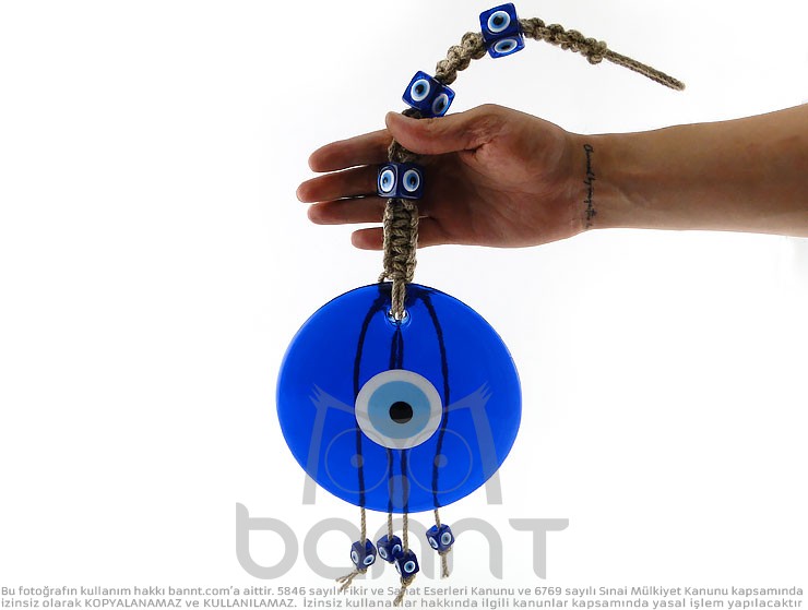 Makrome Örgülü Nazar Boncuğu 22cm Makrome Örgülü Nazar Boncuğu 22cm