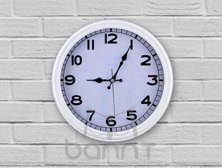 Klasik Duvar Saati 30cm (Beyaz)