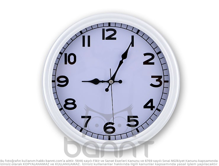 Klasik Duvar Saati 30cm (Beyaz) Klasik Duvar Saati 30cm (Beyaz)