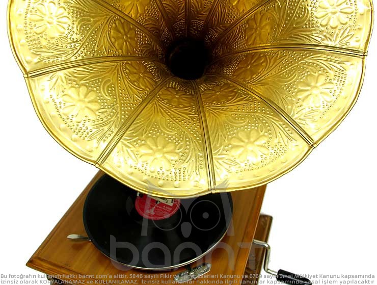 Kurma Kollu Gramofon (Çiçek Oyma) Kurma Kollu Gramofon (Çiçek Oyma)