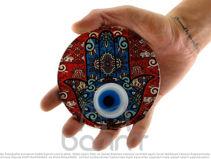 Fatma Ana Eli Masa Üstü Füzyon Cam Nazarlık 12cm Fatma Ana Eli Masa Üstü Füzyon Cam Nazarlık 12cm