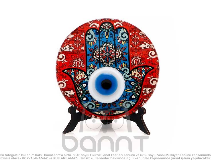 Fatma Ana Eli Masa Üstü Füzyon Cam Nazarlık 12cm Fatma Ana Eli Masa Üstü Füzyon Cam Nazarlık 12cm