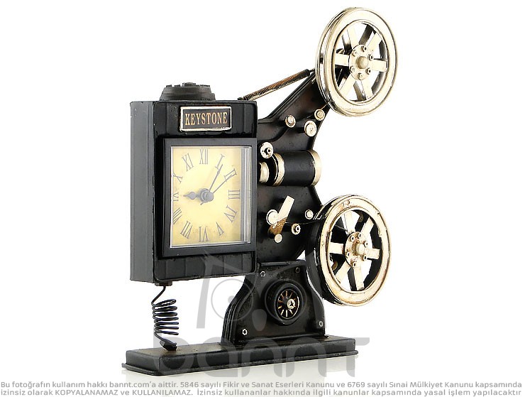 Retro Metal Sinemaskop Masa Saati Retro Metal Sinemaskop Masa Saati