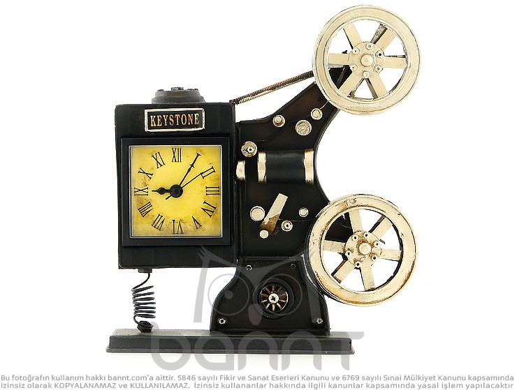 Retro Metal Sinemaskop Masa Saati Retro Metal Sinemaskop Masa Saati