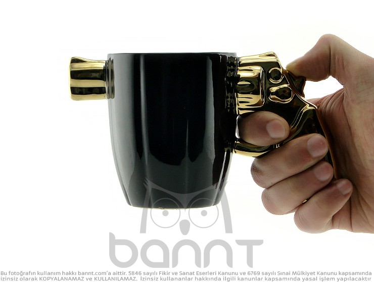 Gun Mug 3D Kupa Bardak (Gold)