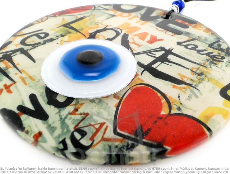 Love Füzyon Cam Nazar Boncuğu 12cm Love Füzyon Cam Nazar Boncuğu 12cm