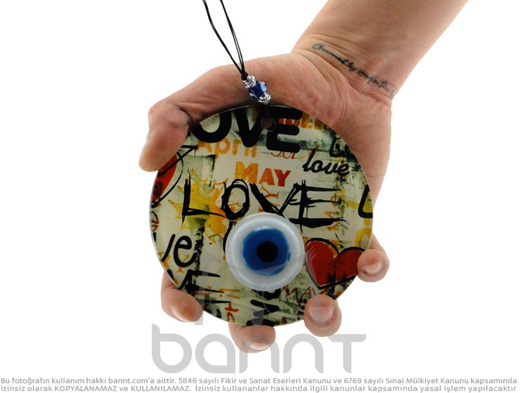Love Füzyon Cam Nazar Boncuğu 12cm Love Füzyon Cam Nazar Boncuğu 12cm
