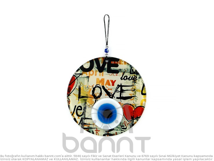Love Füzyon Cam Nazar Boncuğu 12cm Love Füzyon Cam Nazar Boncuğu 12cm
