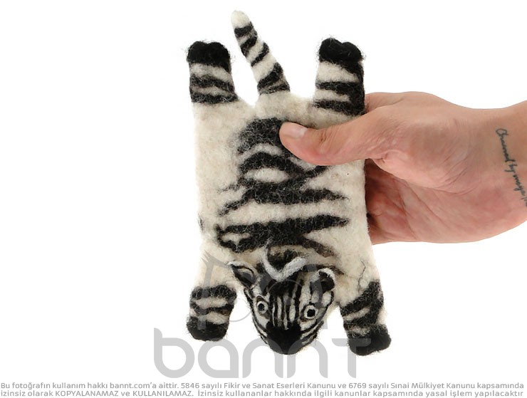 Zebra El Yapımı Keçe Bardak Altlığı Zebra El Yapımı Keçe Bardak Altlığı
