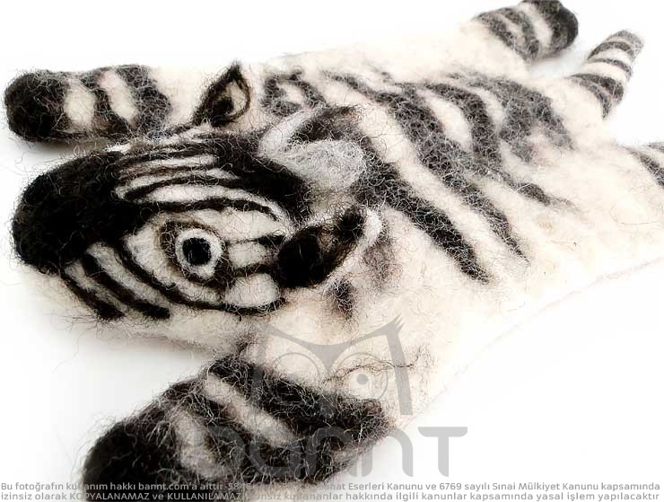 Zebra El Yapımı Keçe Bardak Altlığı Zebra El Yapımı Keçe Bardak Altlığı