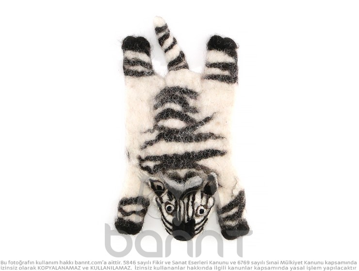 Zebra El Yapımı Keçe Bardak Altlığı Zebra El Yapımı Keçe Bardak Altlığı