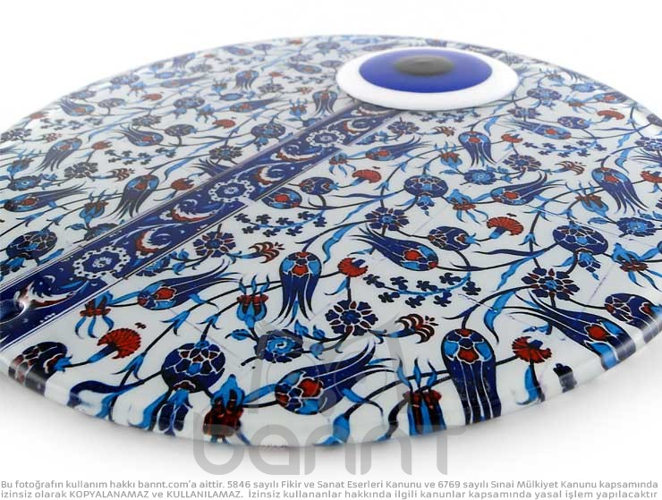 Çini Lale Füzyon Cam Nazar Boncuğu 23cm Çini Lale Füzyon Cam Nazar Boncuğu 23cm