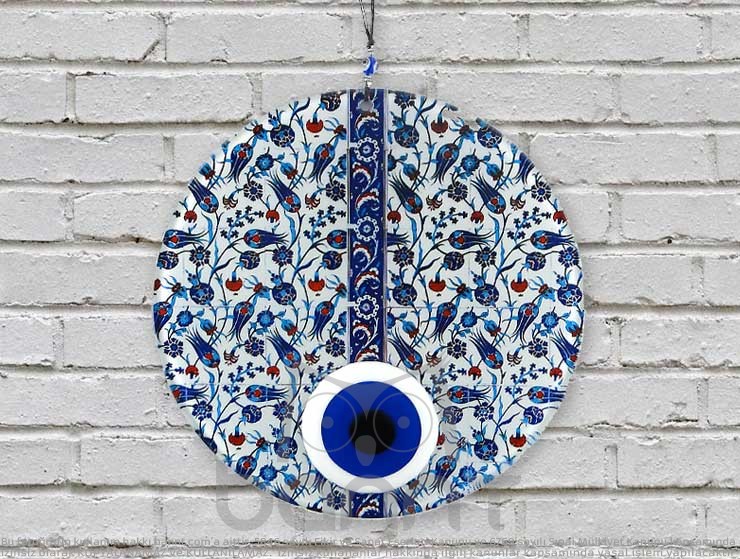 Çini Lale Füzyon Cam Nazar Boncuğu 23cm Çini Lale Füzyon Cam Nazar Boncuğu 23cm
