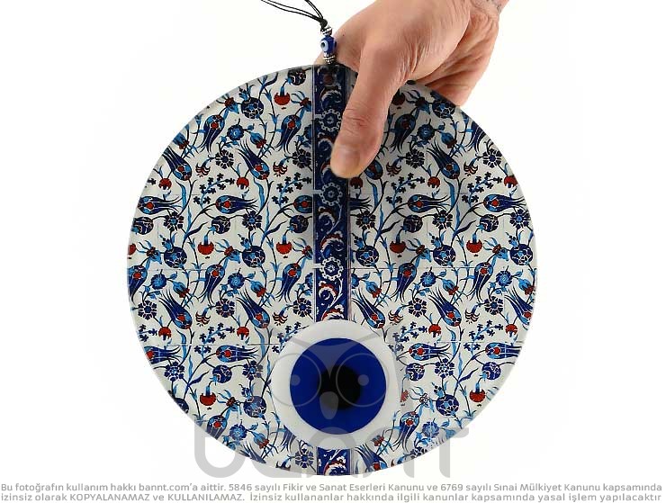 Çini Lale Füzyon Cam Nazar Boncuğu 23cm Çini Lale Füzyon Cam Nazar Boncuğu 23cm