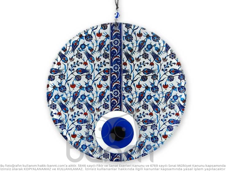Çini Lale Füzyon Cam Nazar Boncuğu 23cm Çini Lale Füzyon Cam Nazar Boncuğu 23cm