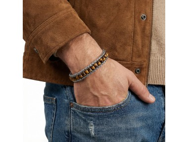 Rudi Kaplan Gözü Doğal Taşlı Hasır Örgü Zincirli Erkek Çelik Bileklik Rudi Kaplan Gözü Doğal Taşlı Hasır Örgü Zincirli Erkek Çelik Bileklik