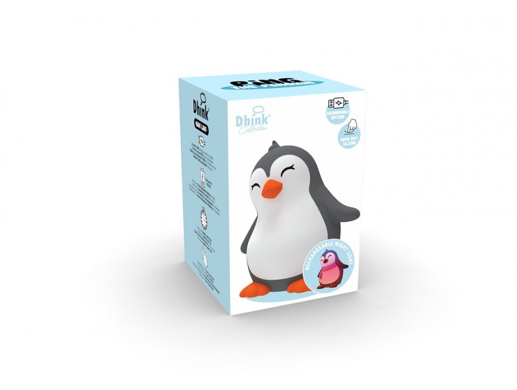 Dhink Silikon Şarjlı Gece Lambası Penguen Dhink Silikon Şarjlı Gece Lambası Penguen
