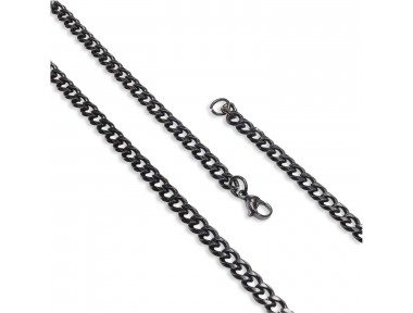 Rudi Çelik Erkek Siyah Kolye 1.6Mm