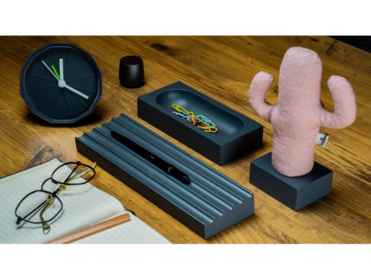 Kayigo Gri Woody Üçlü Ofis Seti- Pembe Kaktüs