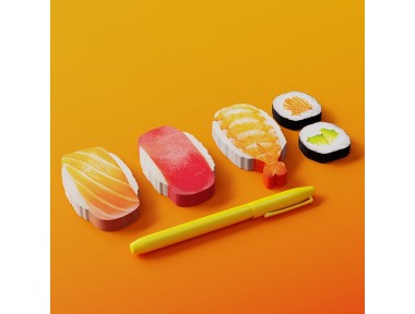Mustard Sushi Bento Sticky Not Kağıdı ve Page Marker Seti