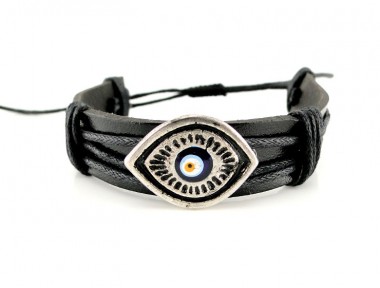 Nazar Boncuklu Deri Bileklik acs148