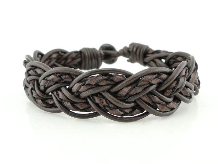 Braid Örgü Deri Bileklik (Kahverengi) Braid Örgü Deri Bileklik (Kahverengi)