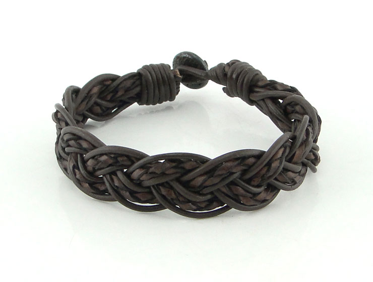 Braid Örgü Deri Bileklik (Kahverengi) Braid Örgü Deri Bileklik (Kahverengi)