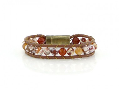 Eos Doğal Taş Deri Bileklik