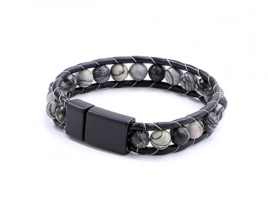 Horkios Doğal Taş Deri Bileklik Horkios Doğal Taş Deri Bileklik