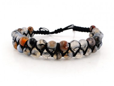 Braid Damarlı Akik Doğal Taş Bileklik Braid Damarlı Akik Doğal Taş Bileklik