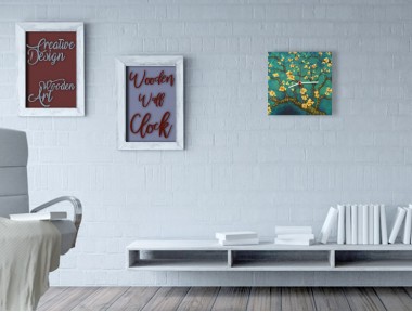 Almond Blossoms Ahşap Duvar Saati Almond Blossoms Ahşap Duvar Saati