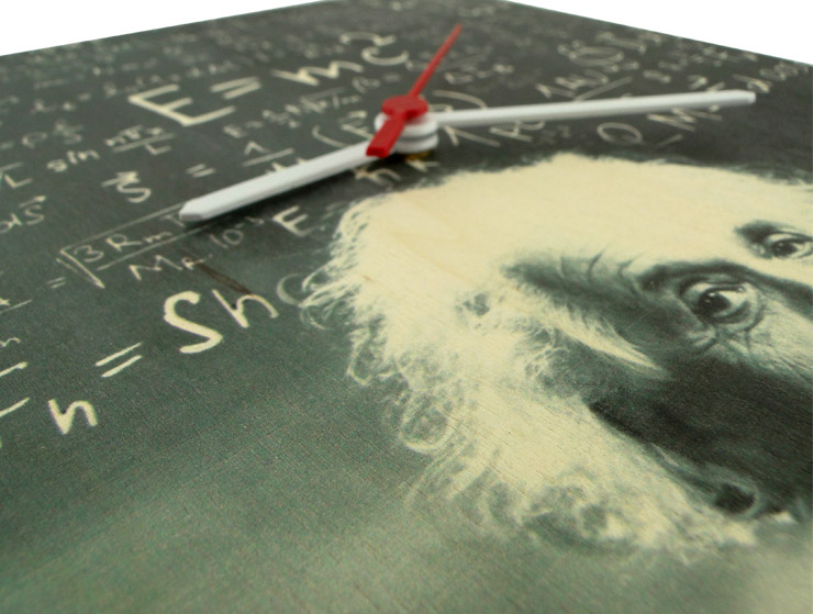 Einstein Ahşap Duvar Saati