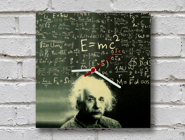 Einstein Ahşap Duvar Saati