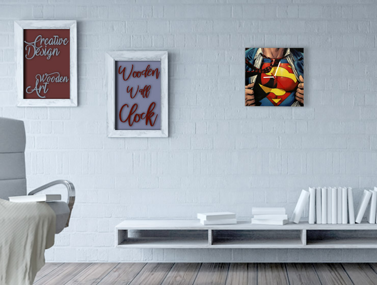 Superman Ahşap Duvar Saati