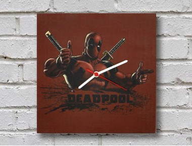 Deadpool Ahşap Duvar Saati Deadpool Ahşap Duvar Saati