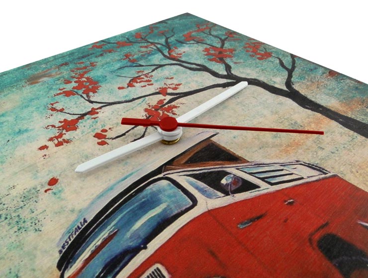 Camper Van Ahşap Duvar Saati Camper Van Ahşap Duvar Saati