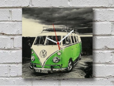 Camper Van Ahşap Duvar Saati II Camper Van Ahşap Duvar Saati II